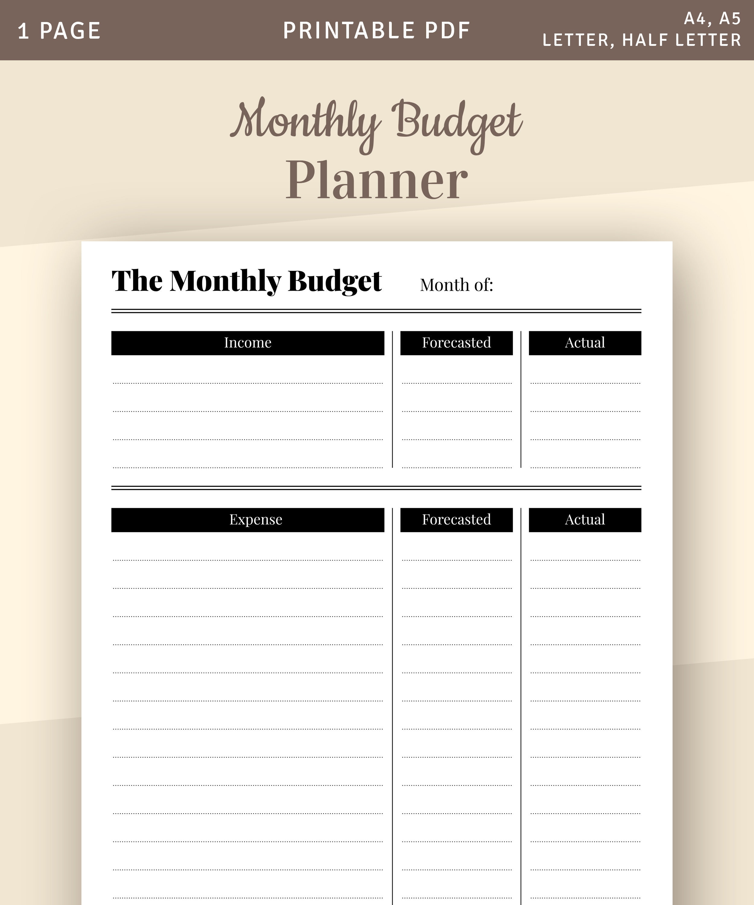 Budget planner templates for personal use