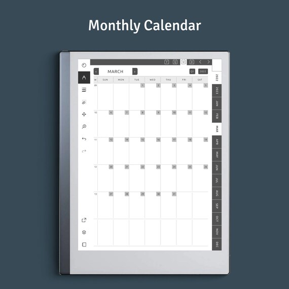 Quarterly Portrait Yearly Monthly Calendars included Digital Planner ...