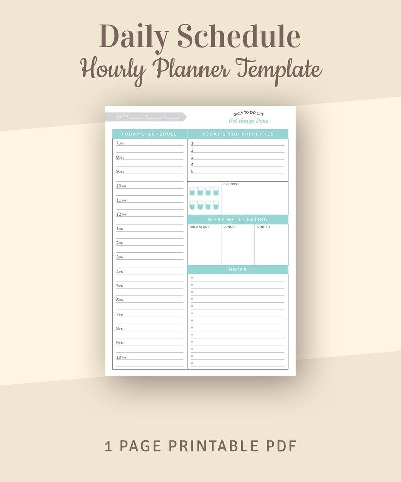 Daily Planner 2021 Daily Planner Printable Template with Top Etsy