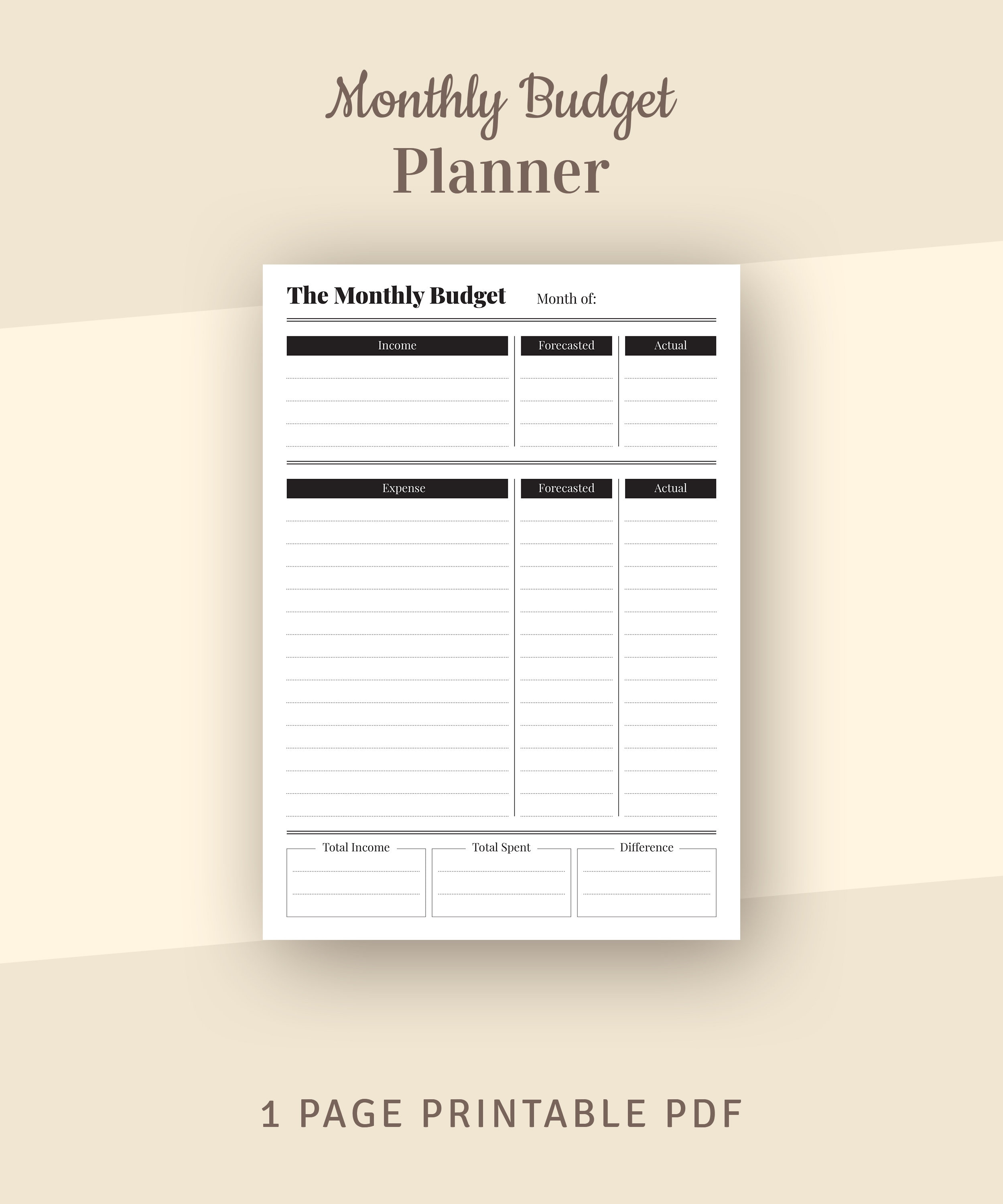 Monthly Budget Planner Template Personal Budget Home Budget | Etsy UK