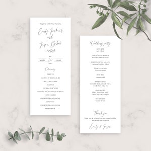 Classic Elegant Wedding Program Template, Program For Wedding, Printable Wedding Ceremony Timeline, Editable Wedding Program, PDF, JPG, PNG