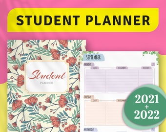 2024 2025 Academic Study Planner, Printable Student Planner, Editable Personalized School Planner, A4, A5, Half Letter, Instant Dowload