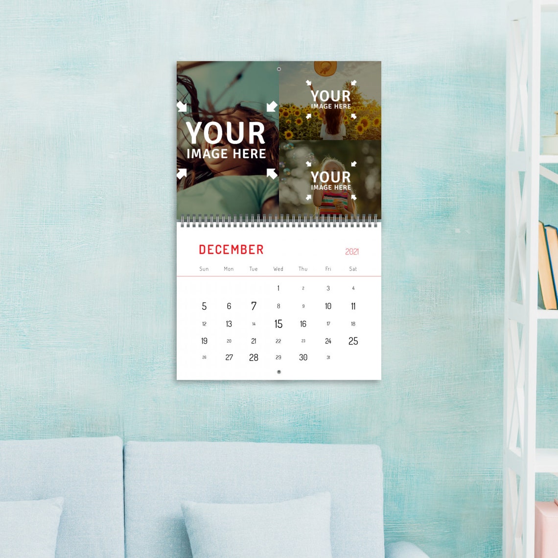 Personal Photo Calendar 12 Months Calendar 2021 Editable Etsy