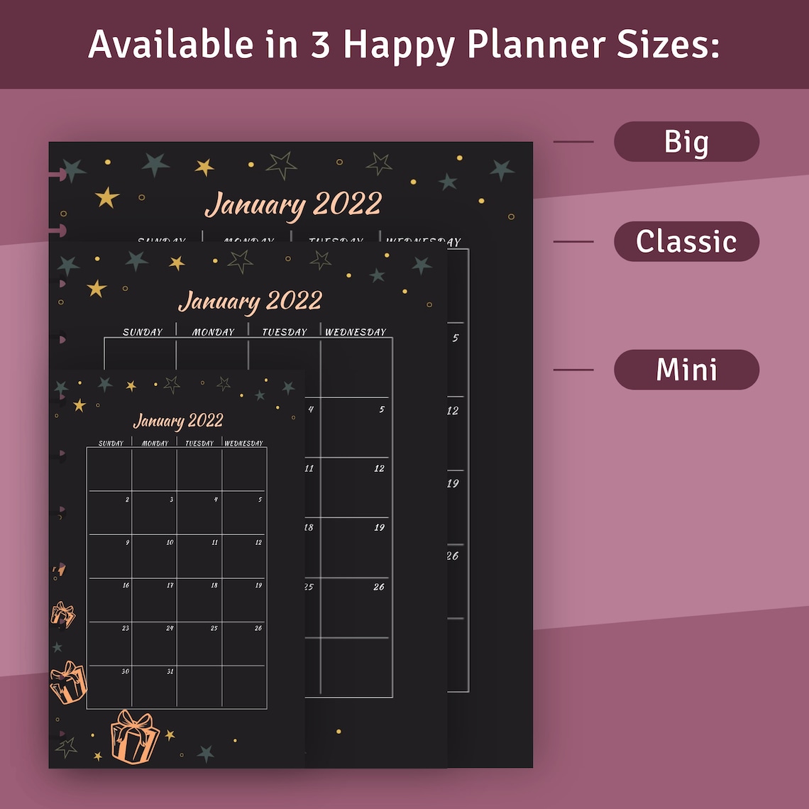 Monthly Birthday Organizer Template for Happy Planner Classic - Etsy