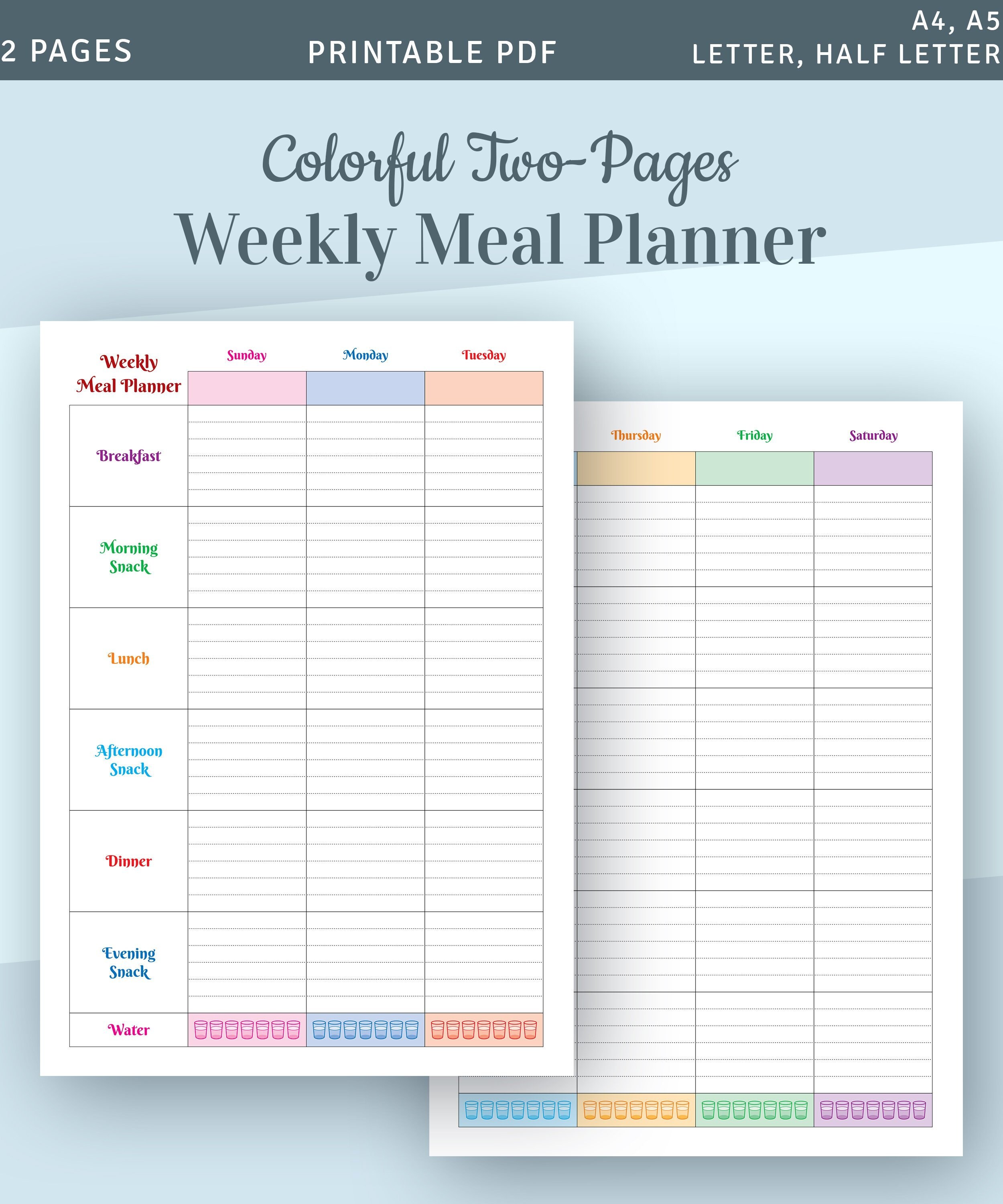 Calendars Planners Paper Party Supplies Weekly Planner Undated 