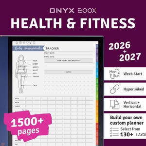 BOOX Note Gesundheitsplaner 2026 + 2027: Verlinkte Digitale PDF Vorlage