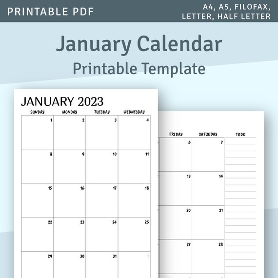 Calendrier mensuel 2024 2025 imprimable Deux pages pour agenda de