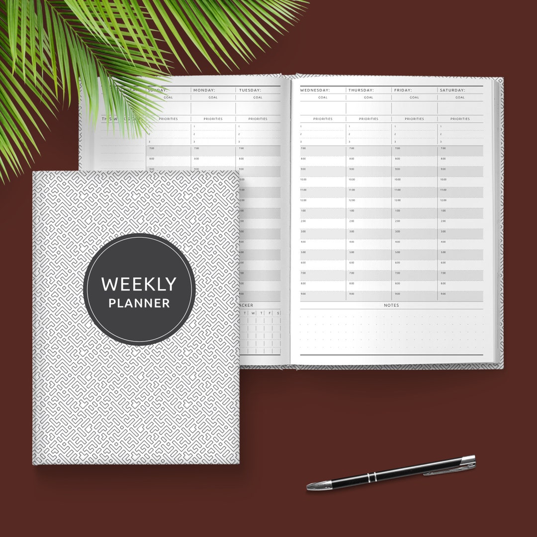 Undated Weekly Planner Custom Hardcover Planner Original Etsy