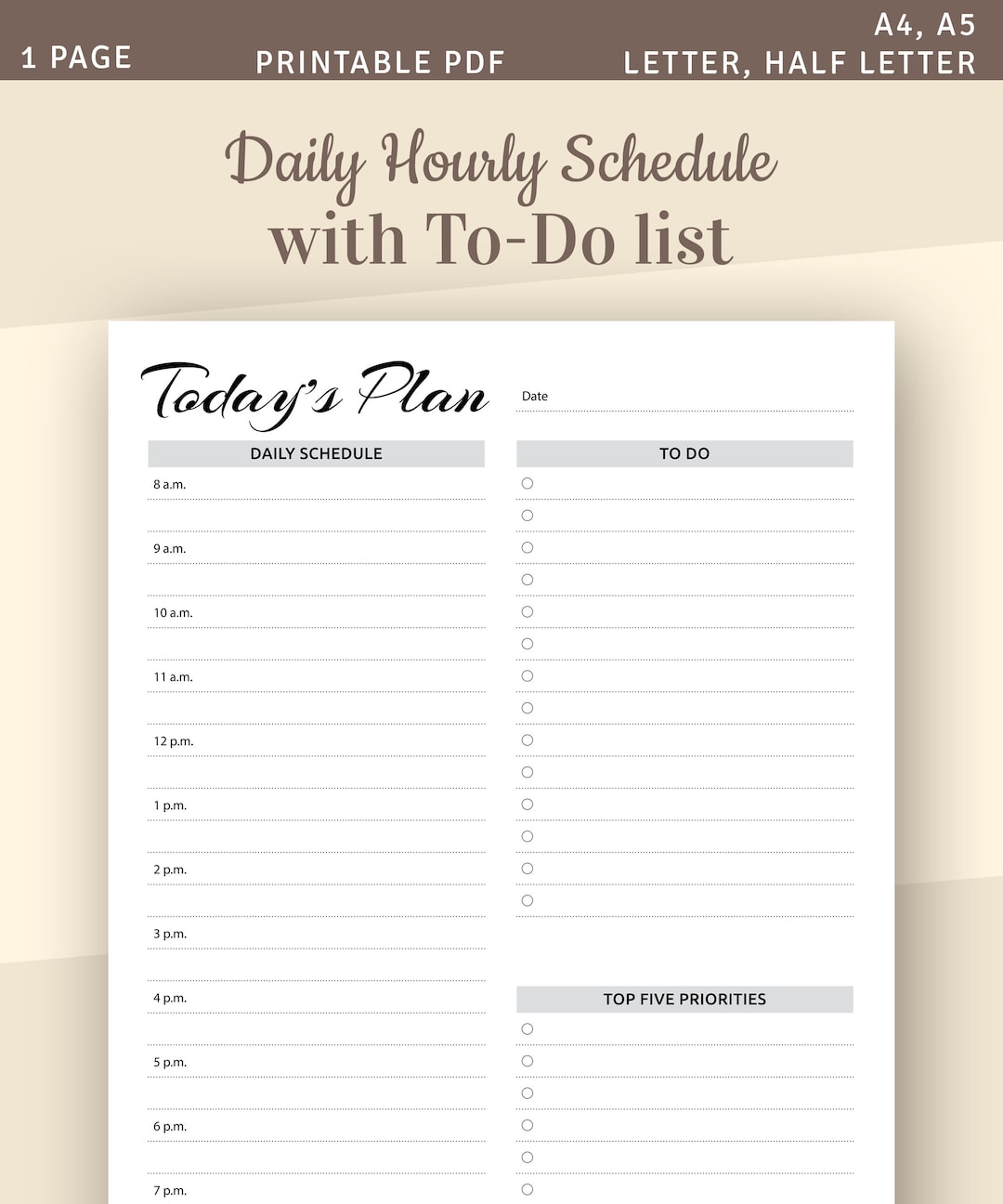 daily-planner-printable-daily-hourly-schedule-template-am-pm-time-format-to-do-list-printable-pdf-a4-a5-planner-insert-page-etsy