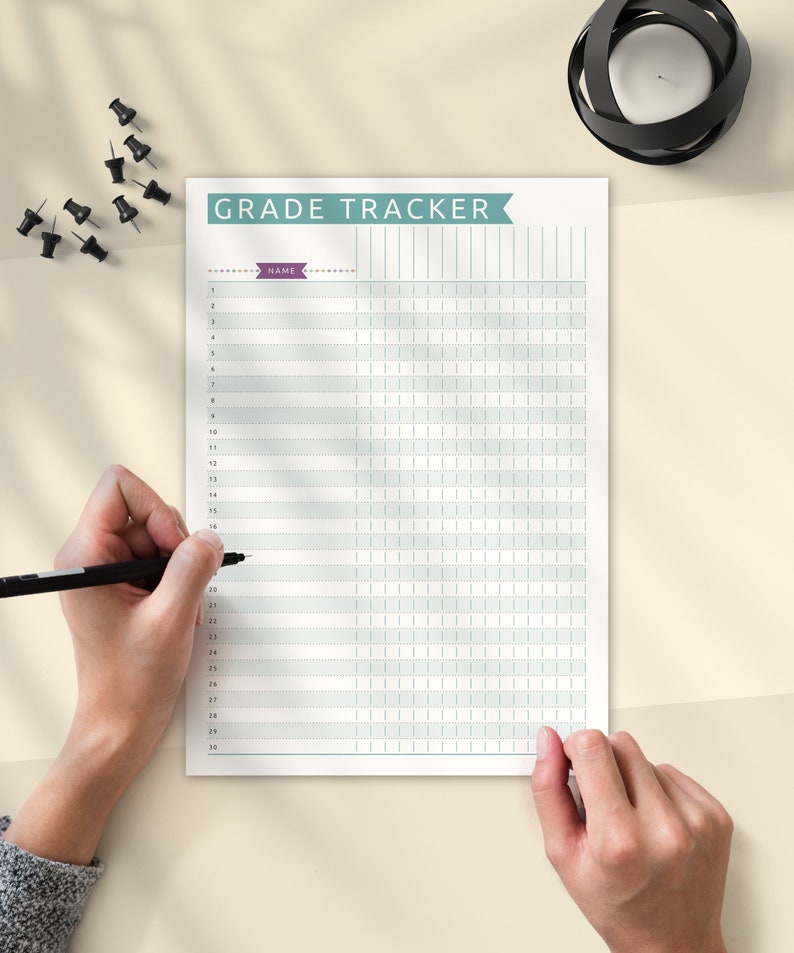 Printable Grade Tracker Template Teacher Grade Log Sheet | Etsy
