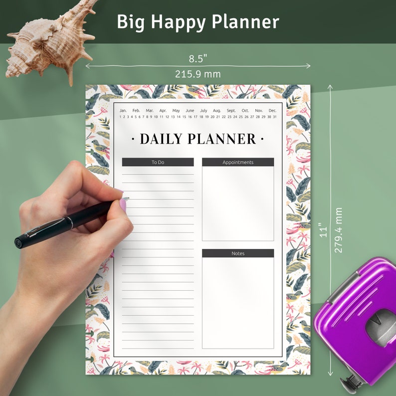Daily Happy Planner With To-do List Printable Insert Happy - Etsy