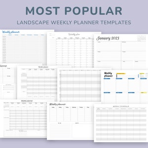 2024 2025 Weekly Hourly Planner Kit, Printable Week Plan Templates 120 in 1 Bundle, Weekly Schedule, Goals & To Do List, Habit Tracker image 4