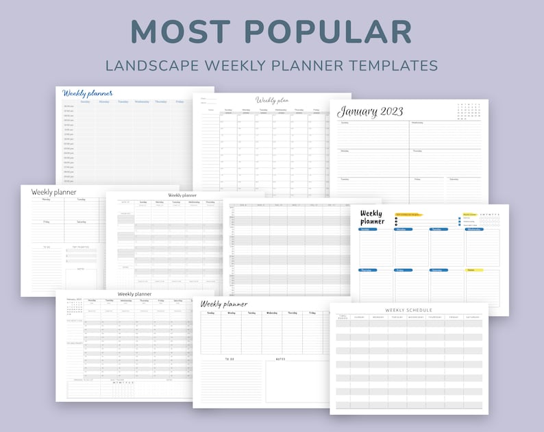 2024 2025 Weekly Hourly Planner Kit, Printable Week Plan Templates 120 in 1 Bundle, Weekly Schedule, Goals & To Do List, Habit Tracker image 4