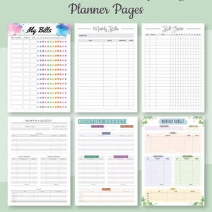 Budget Planner Kit, Printable Budget Planner Templates 90in 1 Bundle, Monthly Budget, Bill Tracker, Expense Tracker, Money Saving Challenge Bild 3