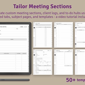 Kindle Scribe Business Meeting Notes: Hyperlinked Planner PDF imagen 3