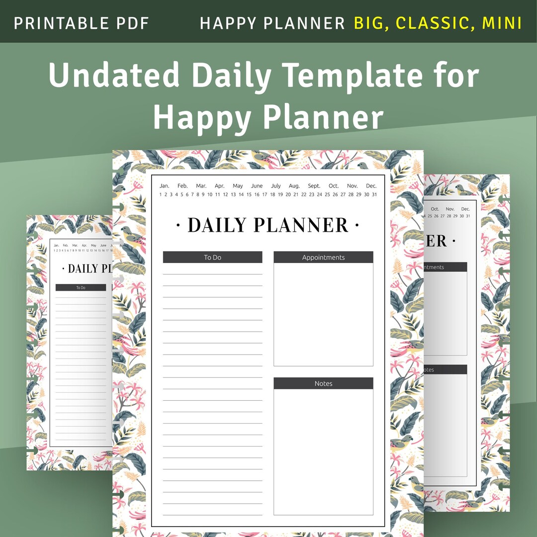 Daily Happy Planner With To-do List Printable Insert, Happy Planner ...