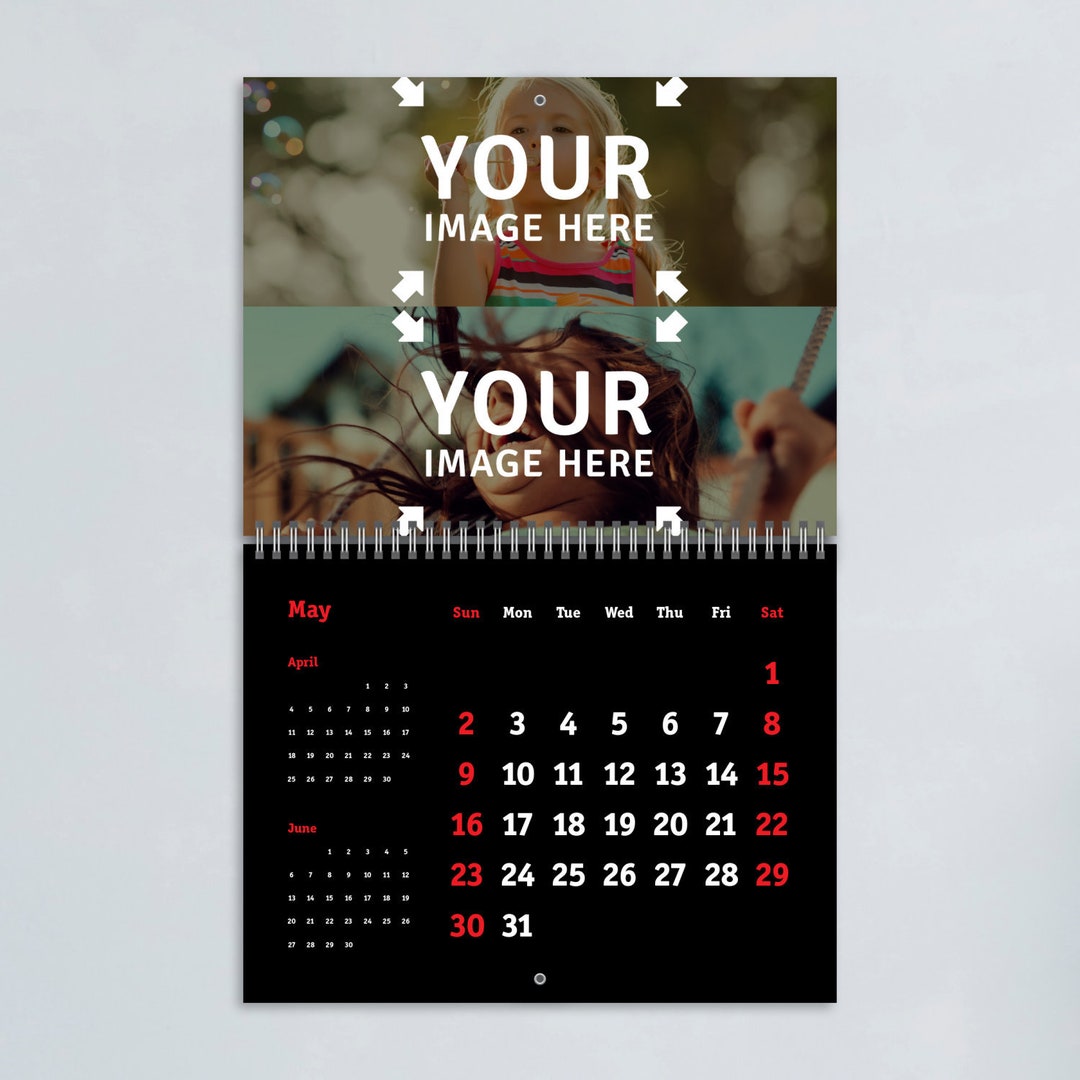 Wall Calendar 2024, 11 X 8,5 Printed Calendar, Editable Landscape Calendar  -  Israel
