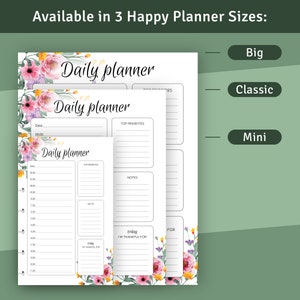 Daily Hourly Happy Planner Template, Printable Inserts for Happy ...