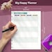 Happy Planner Monthly Layout, Printable Monthly Calendar Template for ...