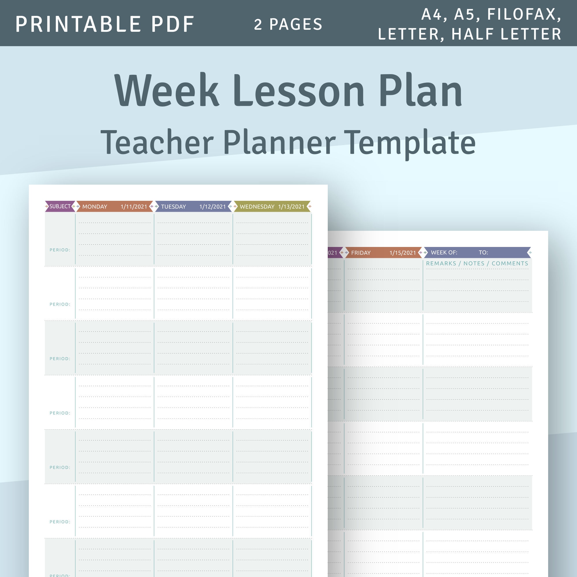 Teacher Plan Book Template Word