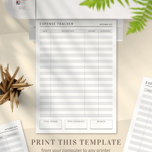 Monthly Expense Tracker Template, Printable Monthly Budget, Income ...