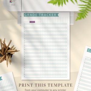 Printable Grade Tracker Template, Teacher Planner (PDF) - Etsy