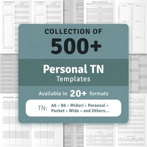 2025-2026 Personal TN Inserts Collection, 150+ Printable Planner Templates Set: Daily, Weekly, Monthly, Student, Budget, Work & Business