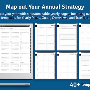 2024 2029 reMarkable Monthly Calendar Template, Hyperlinked PDF, Landscape / Portrait, Right / Left handed Modes image 4