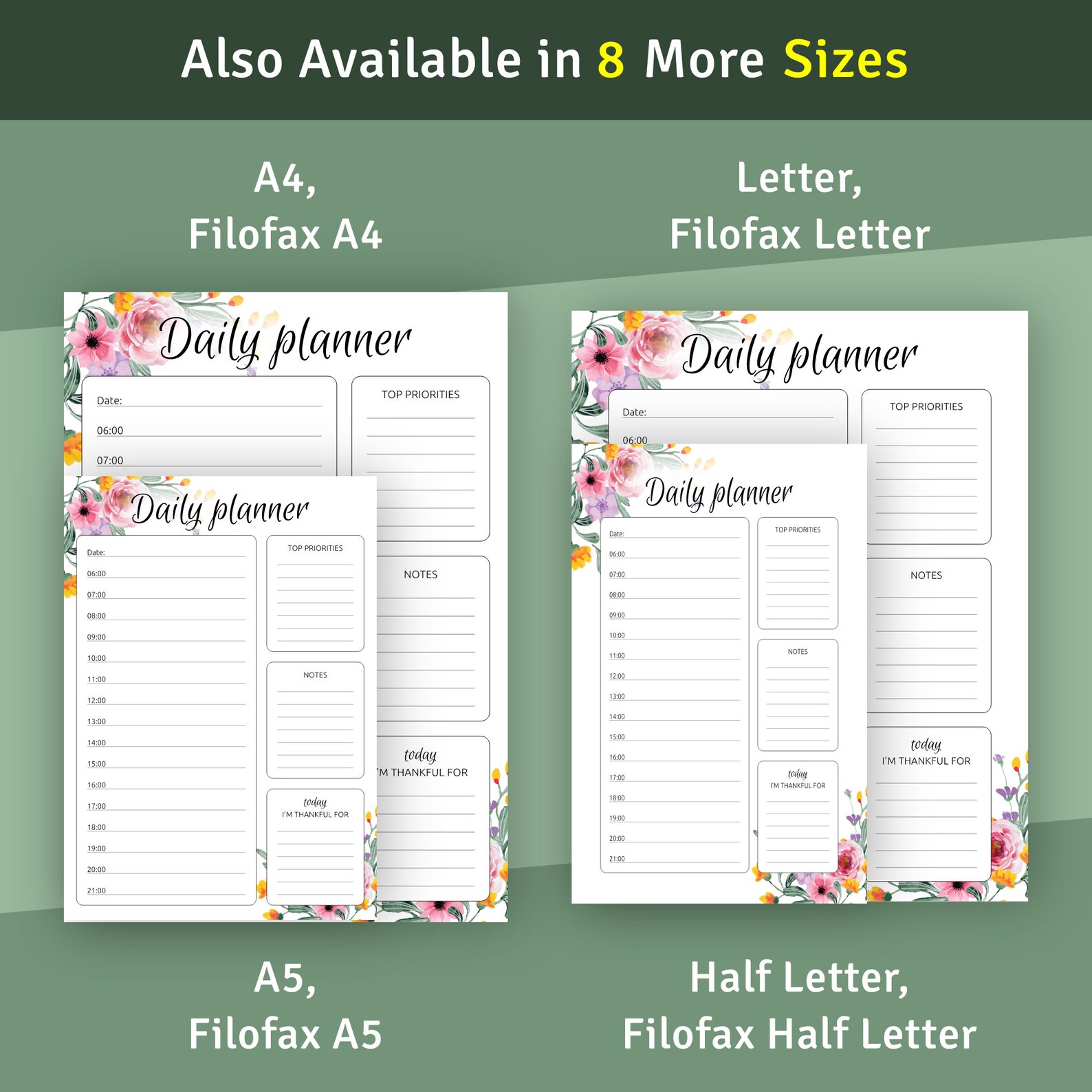 Daily Hourly Happy Planner Template Printable Inserts for | Etsy