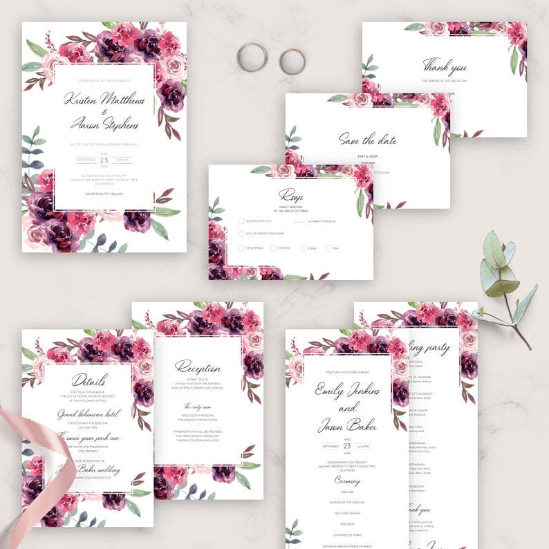 Printable Wedding Invites Bundle Ultimate Collection of 500 - Etsy UK