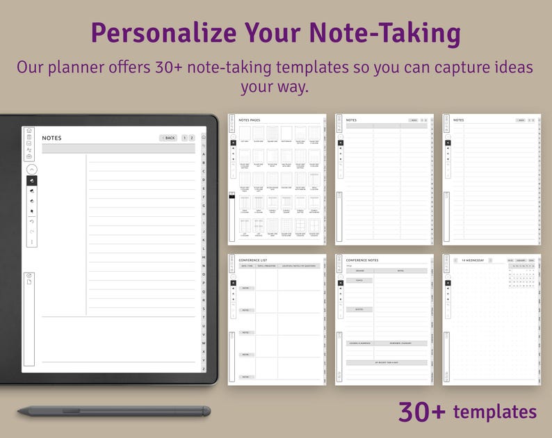 Kindle Scribe Business Meeting Notes: Hyperlinked Planner PDF imagen 9