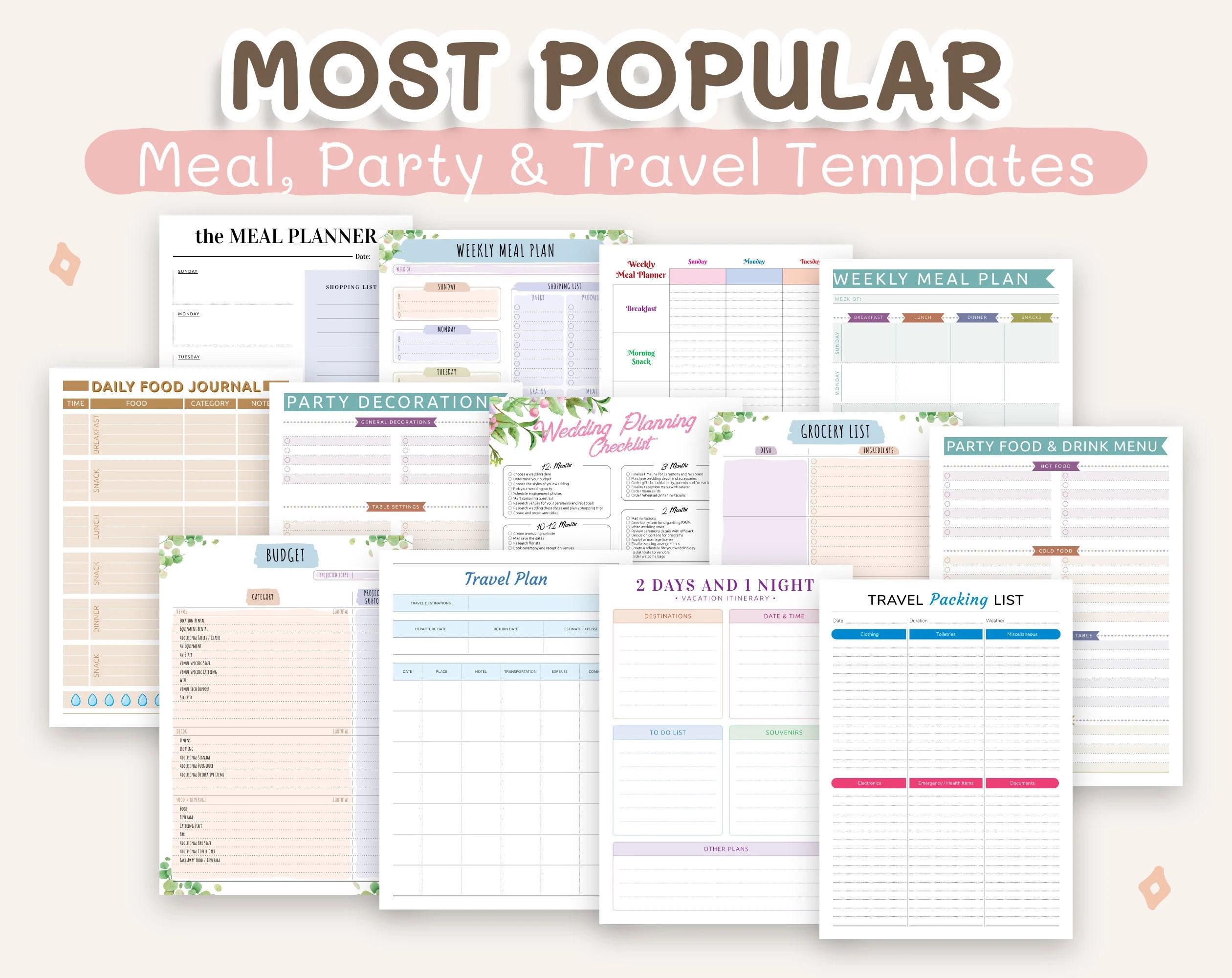 2024 2025 Digital & Printable Planner Templates: Daily, Weekly, Calendars,  Budget, Meal, To-do, Etc., for iPad goodnotes, Remarkable ... - Etsy