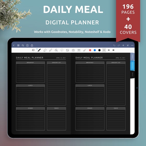 Custom Daily Meal Planner, Food Journal Template (Digital Download)