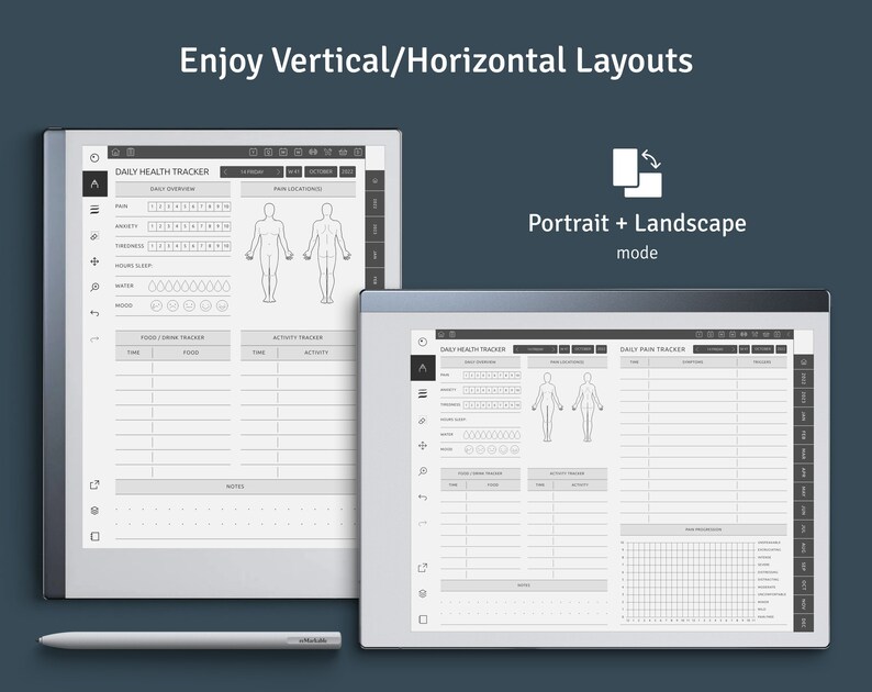 Health & Fitness Planner for Remarkable 2 / 1 2022 2023 Etsy