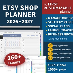 Etsy Shop Planner for Remarkable Devices | Small Business Organizer