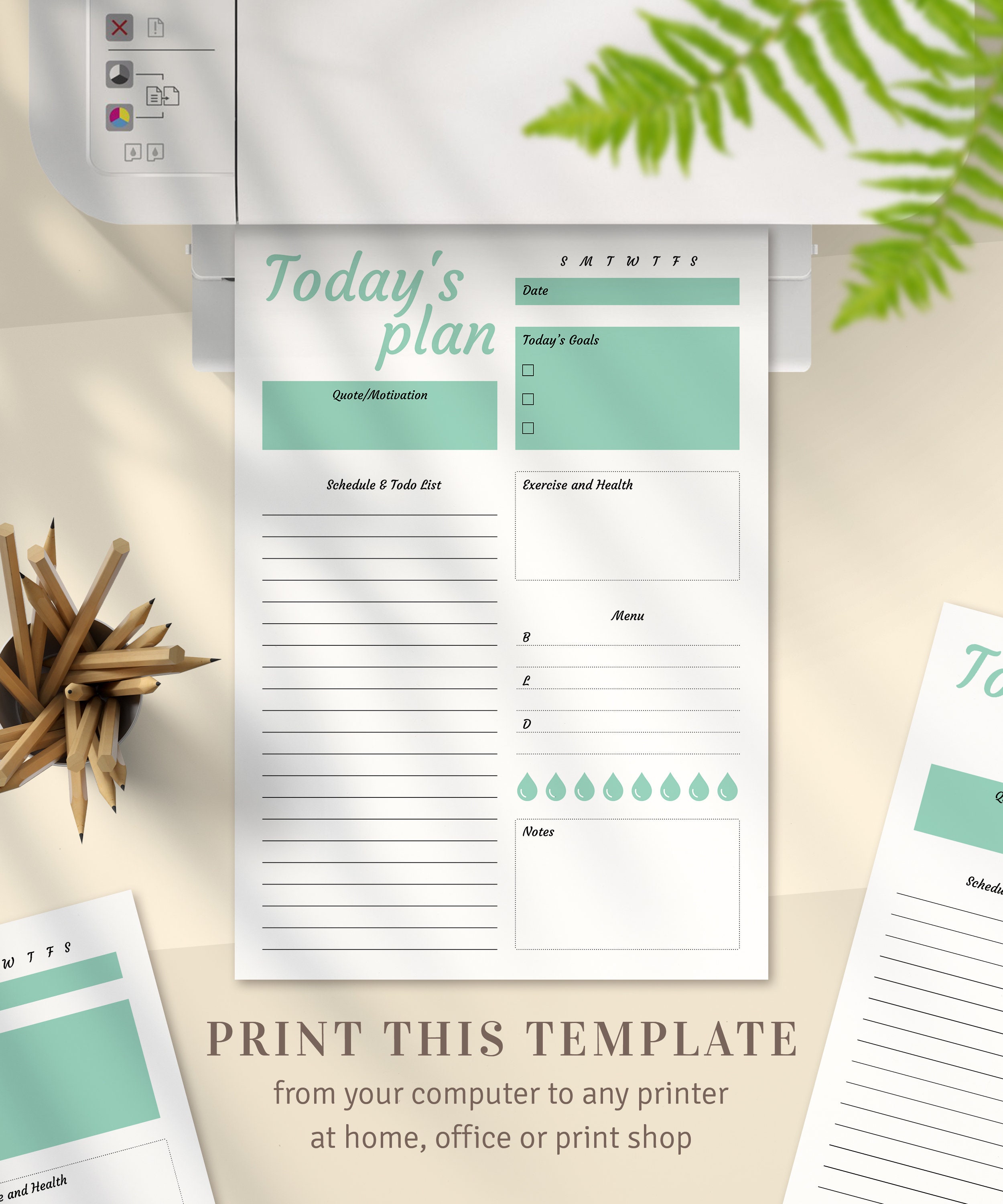Daily Planner With Schedule & to Do List, Template Planner, Instant ...
