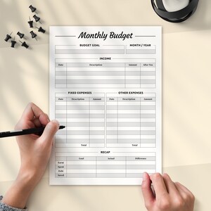 Monthly Budget Printable Template, Monthly Cash Budget, Bill Organize, Budgeting printables, Monthly Expenses, Family Budget Printable PDF image 7