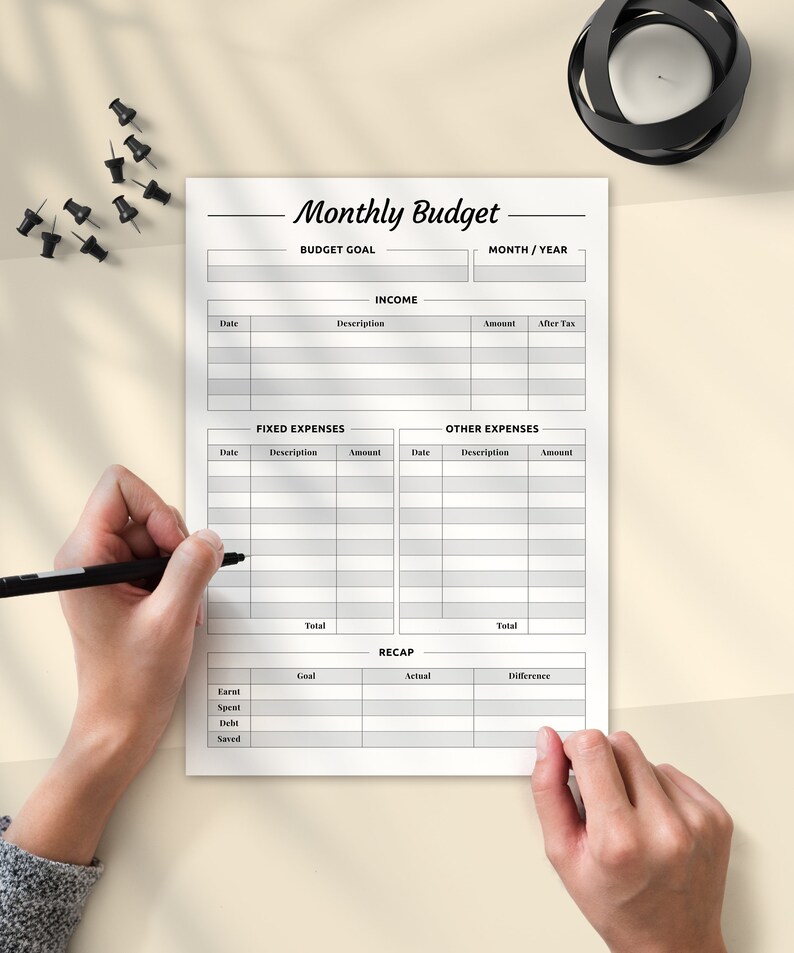Monthly Budget Printable Template, Monthly Cash Budget, Bill Organize, Budgeting printables, Monthly Expenses, Family Budget Printable PDF image 7