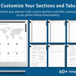 2024 2029 reMarkable Monthly Calendar Template, Hyperlinked PDF, Landscape / Portrait, Right / Left handed Modes image 5