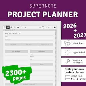 Supernote Project Planner: Digital Business Project Management (PDF)