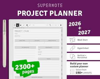 Supernote Project Planner: Digital Business Project Management (PDF)