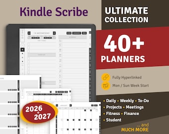 Kindle Scribe Planner Bundle: 2026 + 2027 Ultimate Collection (PDF)