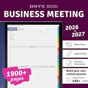 BOOX Business Meeting Notes: Hyperlinked Project Planner (PDF)