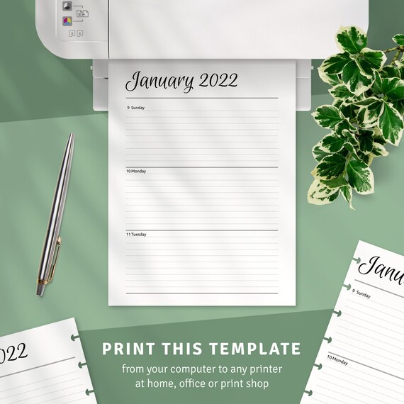 Happy Planner Horizontal Weekly Layout, Printable Week on Two Page Template  for Happy Planner Classic / Big / Mini - Etsy