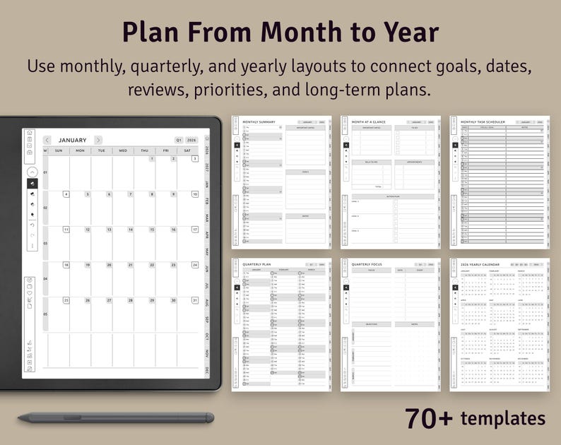 Digital Planner 2026–2027 | Hyperlinked PDF for Kindle Scribe Tablets imagen 4