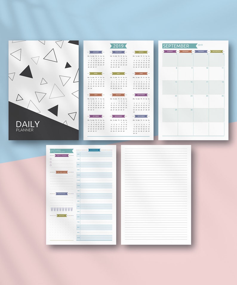 2022 Daily Planner Printable Agenda Inserts Day Organizer Etsy