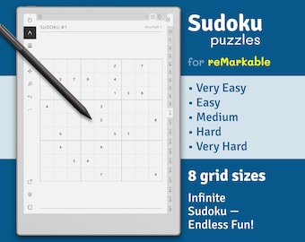 reMarkable 2 Sudoku Book: 20 Puzzle Types, Beginner to Expert (Digital Download)