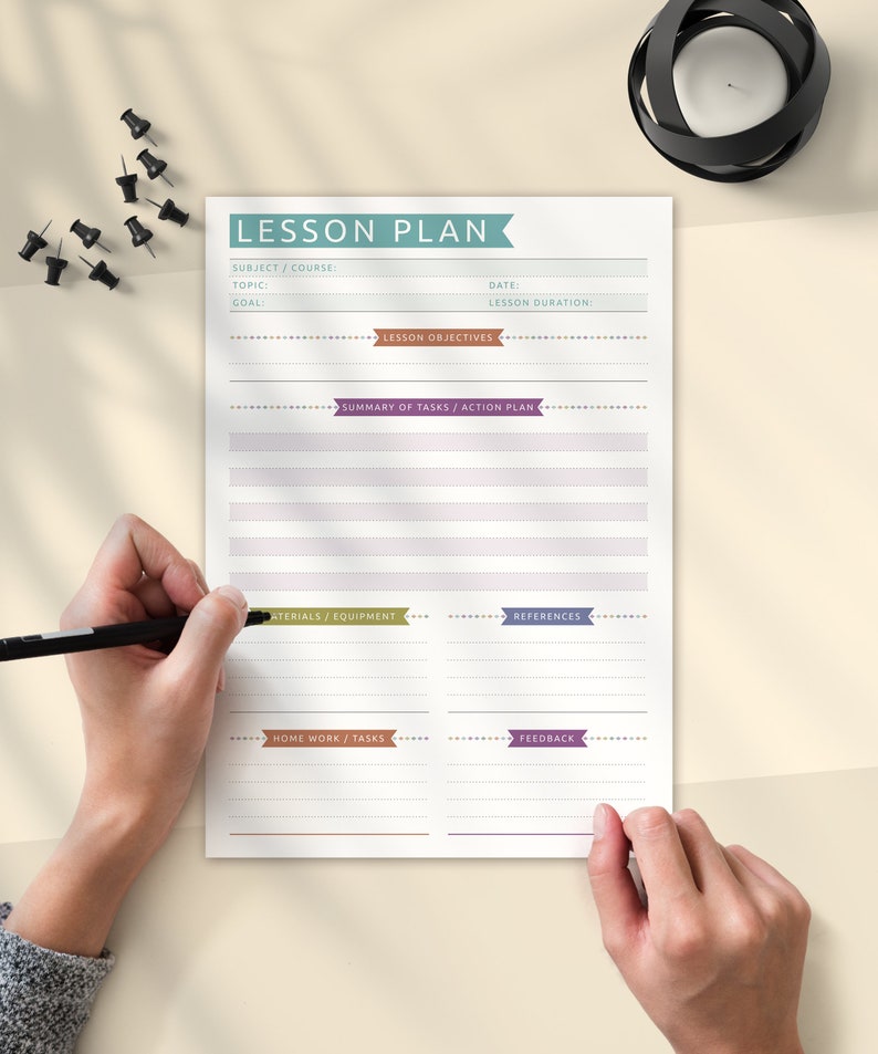 Teacher Lesson Plan Template Printable Lesson Planner Lesson Etsy Canada