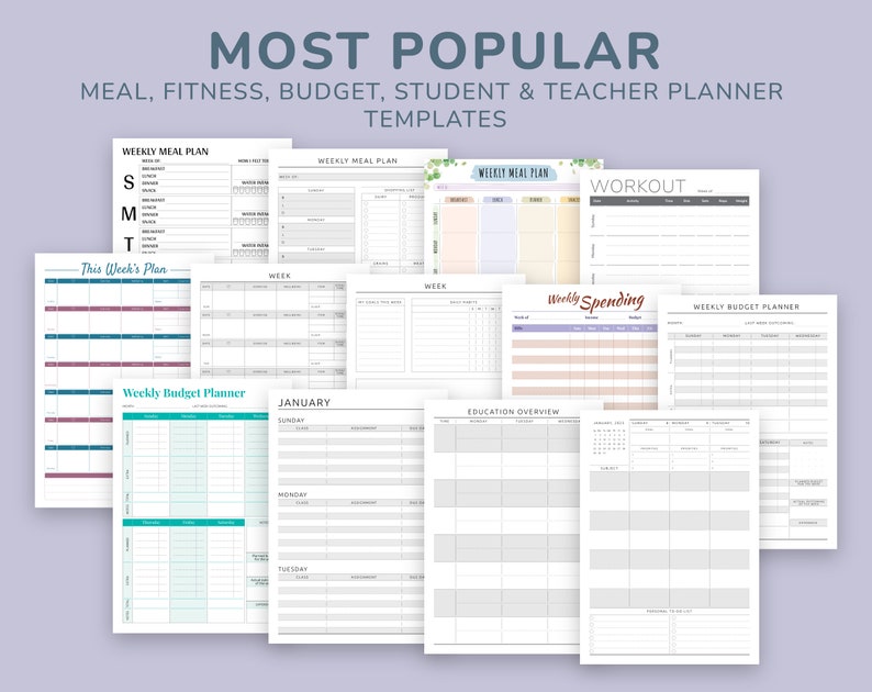 2024 2025 Weekly Hourly Planner Kit, Printable Week Plan Templates 120 in 1 Bundle, Weekly Schedule, Goals & To Do List, Habit Tracker image 7