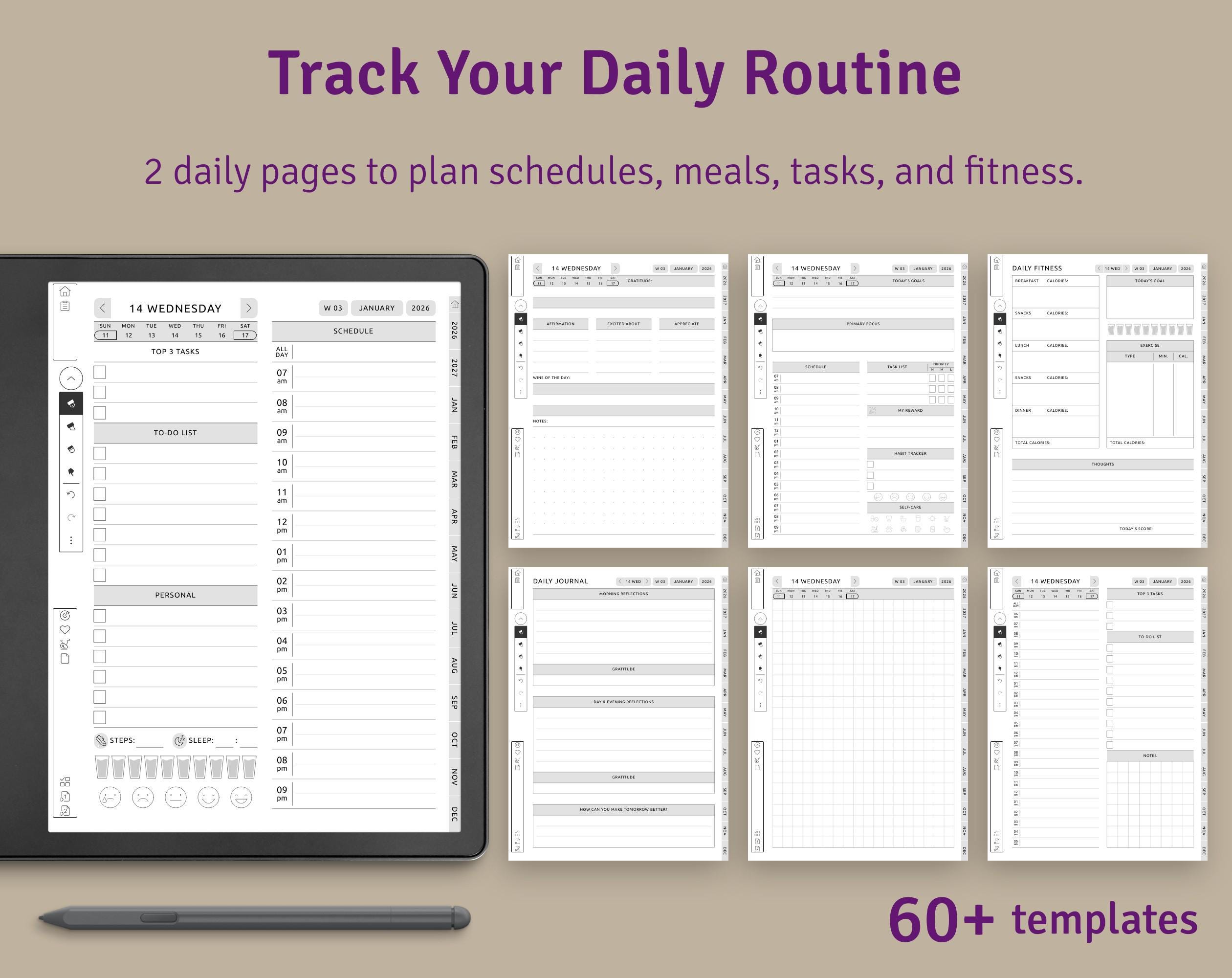 Kindle Scribe Meal Planner 2026-2027: Hyperlinked Digital PDF Template ...